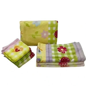Royal Company Floral Butterflies Bath Hand Towels Fingertips Towel Lot 7 Pcs